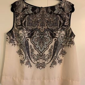 Adrianna Papell blouse with paisley pattern